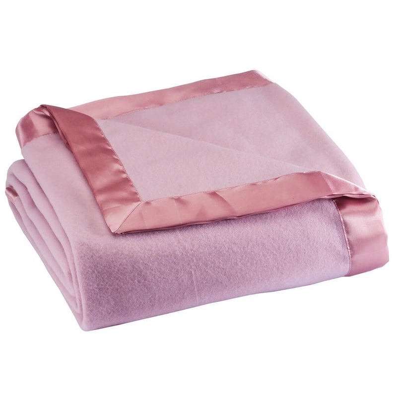 OakRidge Satin Fleece Blanket, Full/Queen, Twin or King Size â€“ 100% Polyester Lightweight Fabric, Rose - Image 1